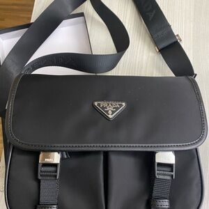 Prada Black Messenger Bag for Men